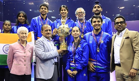 ஸ்குவாஷ் உலகக் கோப்பை வென்ற இந்திய அணி: முதல்வா் மு.க.ஸ்டாலின் வாழ்த்து