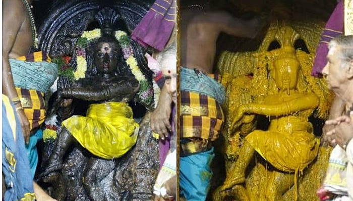 மார்கழி சிறப்பு! உத்தரகோசமங்கை கோயில் மரகத நடராஜர் அபிஷேகம்!