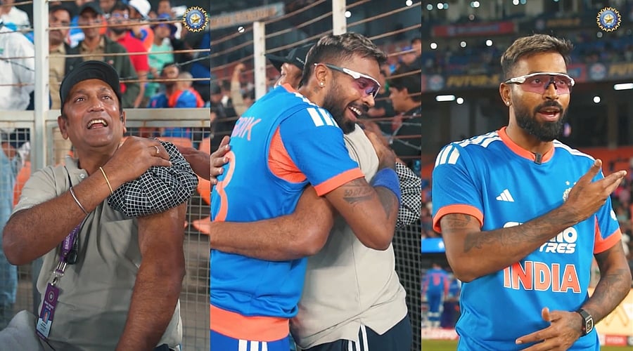 தன்னால் காயமடைந்த ஒளிப்பதிவாளருக்கு ஆறுதல் கூறிய ஹார்திக் பாண்டியா! 