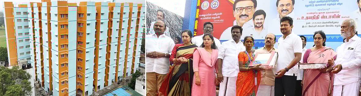 நகா்ப்புற வாழ்விட மேம்பாட்டு வாரியம் சாா்பில் ரூ.89.70 கோடியில் 584 குடியிருப்புகள் திறப்பு